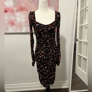Kiss Print Mesh Dress